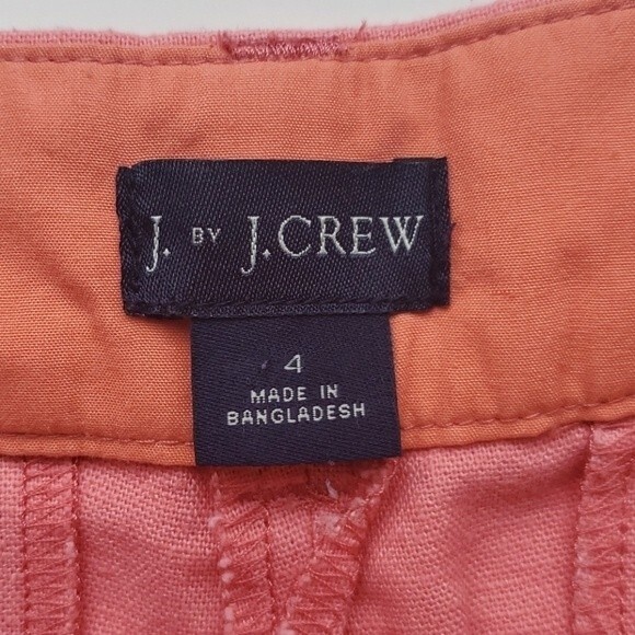 J. CREW SCALLOP HEM LINEN COTTON SHORTS PINK SZ 4, 3.75" INSEAM PREPPY BARBIE - Picture 3 of 4